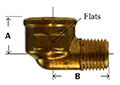 Brass 90 Degree Reducing Street Elbow Diagram